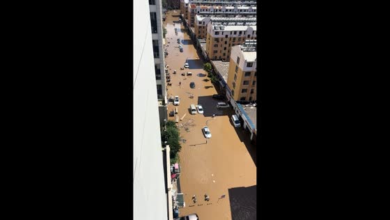 Severe flooding inundates residential neighborhood in Jilin, China