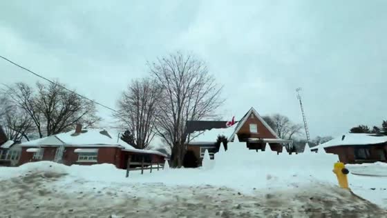 Retired man builds giant snow castle in Etobicoke, Toronto, Canada