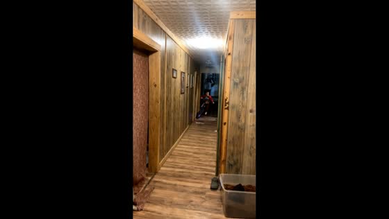 Bicycle wobbles and crashes indoors in Lockesburg, Arkansas, USA