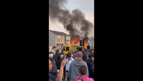 Riots erupt in Southport, UK following vigil for murdered children