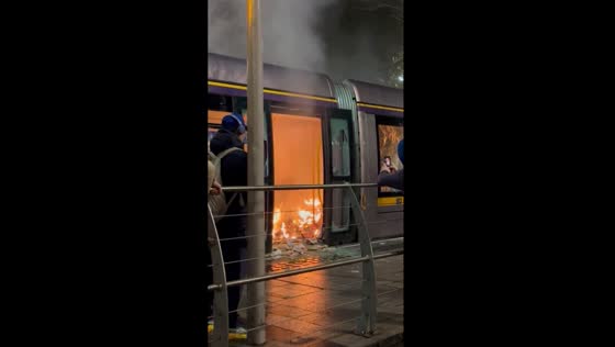 Violent unrest erupts in Dublin following stabbings: tram torched in protests