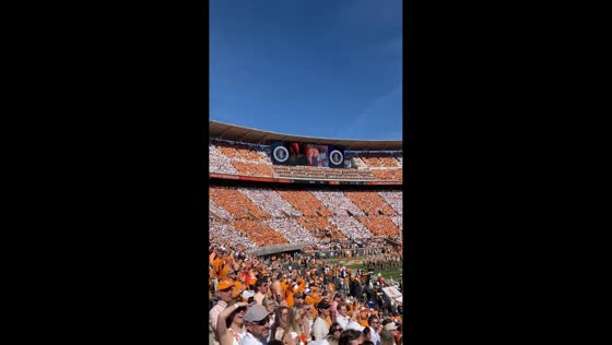 Trump attends Tennessee-Texas game at Neyland Stadium in Knoxville, USA