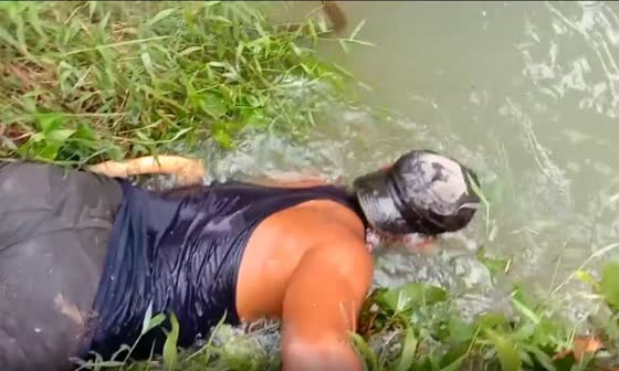 Funny fail! Man falls into a ditch!