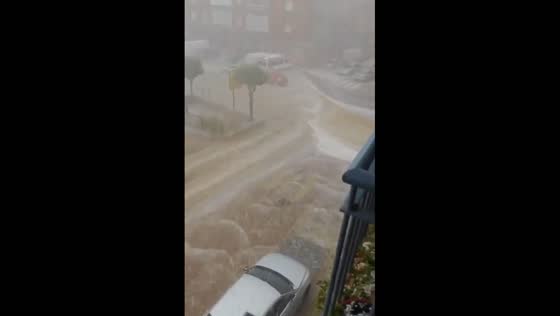 Heavy rainfall and flooding hit Medina de Rioseco, Spain