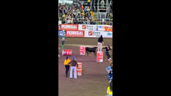 Women fall and get chased during bull festival in Belen, Heredia, Costa Rica