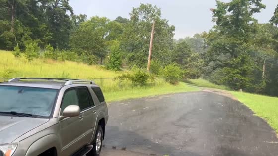 Heavy afternoon rainstorm sweeps through Central Arkansas, USA