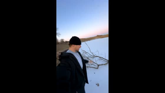 Walking on a frozen lake in Madison, Wisconsin