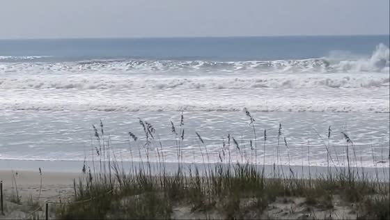 Large waves from Hurricane Erin reach Emerald Isle, North Carolina, USA