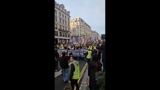 Large protest march against Iran’s government draws crowds in London, UK