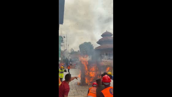 Disaster management exercise held at Basantapur Durbar Square, Kathmandu, Nepal