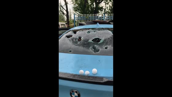 Massive hailstorm shatters car windows and dents vehicles in Zhangjiakou, Hebei, China