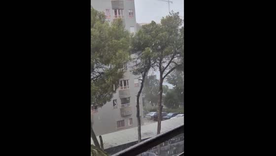 Heavy hail hits Calp, Alicante, Spain after six months without rain