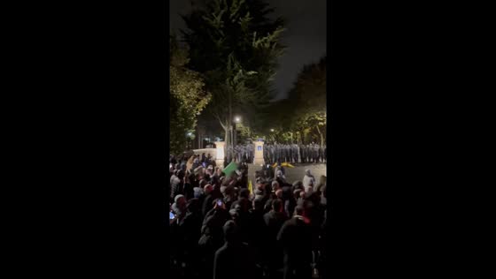 Protest at Citywest Hotel turns violent as clashes erupt with police in Saggart, Ireland
