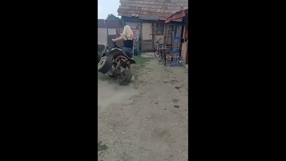 First ATV ride ends with a failed drift and harmless tumble in Arad, Romania