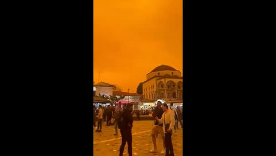 Saharan dust storm blankets Athens in orange haze