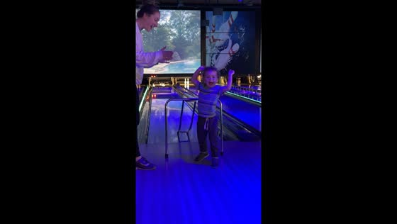 3-year-old teddy hits first spare in bowling debut