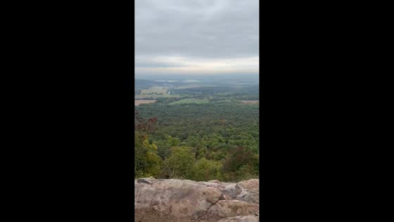 Scenic panoramic landscape viewed from Appalachian Trail in Bethel, Pennsylvania, USA