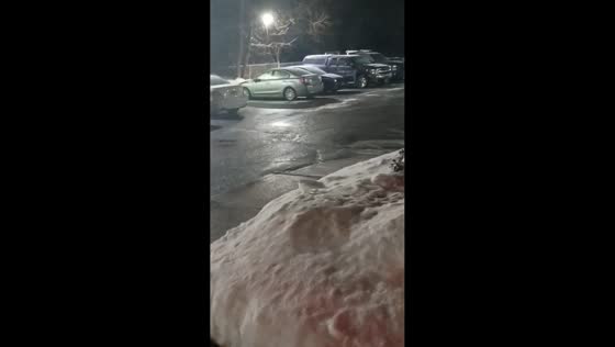Intense night hailstorm batters in Connecticut, USA