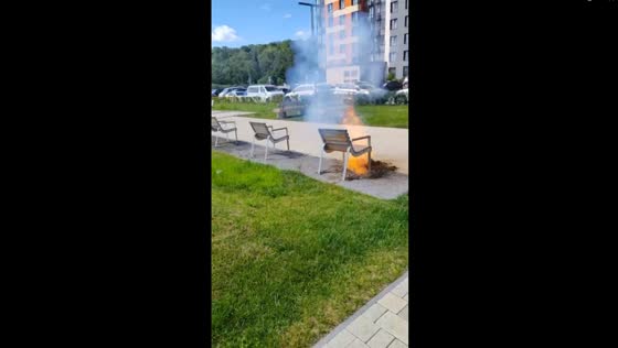 Ignition hazard: deadly electric chair-like structure erupts in Moscow courtyard