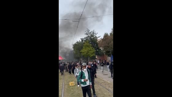 High school protest turns tense as smoke rises during blockade in Toulouse, France