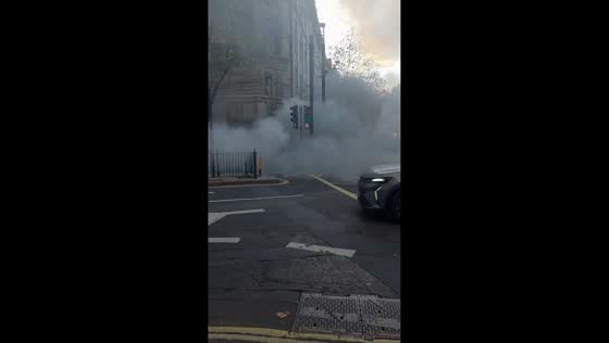 Underground utilities fire sends thick smoke across central London, UK