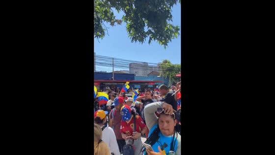 Venezuelan exiles take to the streets in celebration in Santiago, Chile
