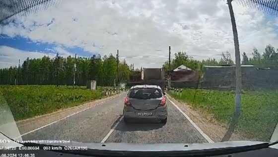 Diesel locomotive collides with car at railway crossing in Sverdlovsk Region