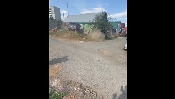 Car veers off road and hits fence in Orenburg, Russia