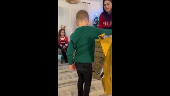 Joy unwrapped: nephew's ecstatic Christmas moment revealed in Lorient, France