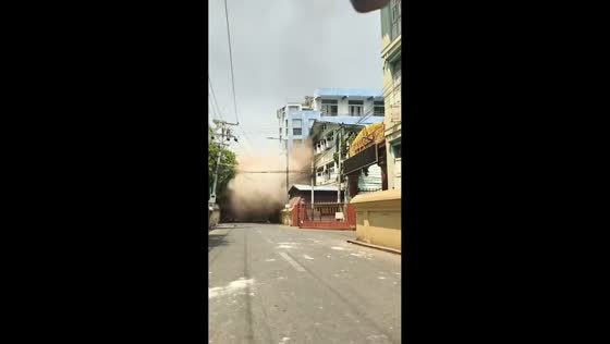 Masoeyein Monastery collapses due to earthquake in Mandalay, Myanmar
