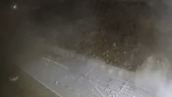 Retaining wall collapse in Berezovsky: a car crushed, no casualties reported