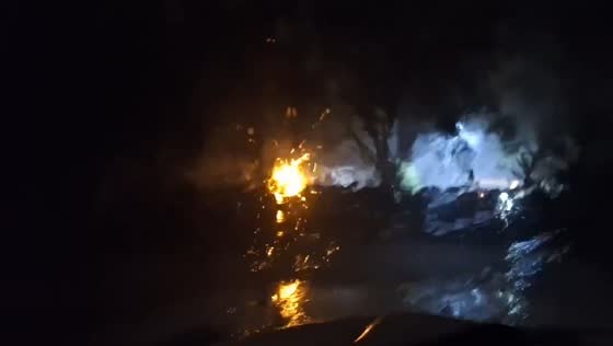 Heavy nighttime downpours in North Fort Myers, Florida, USA