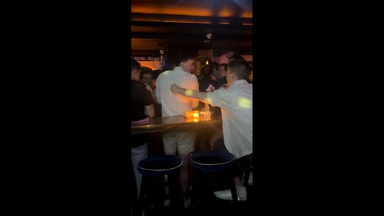 Man unknowingly parties with bra pad stuck to his back in New York, USA