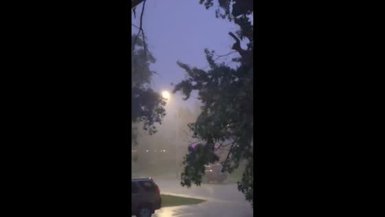 Heavy rain and strong wind gusts hit Independence, Missouri