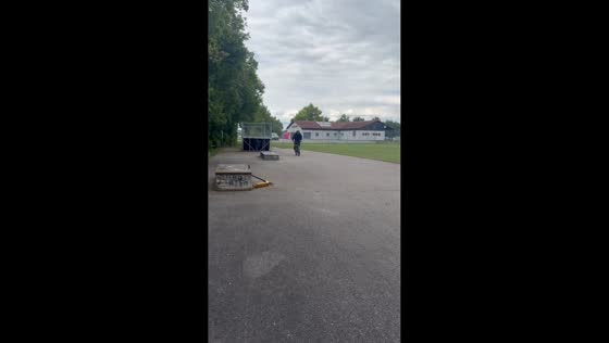 Teen cyclist crashes after jump attempt in Dingolfing, Germany