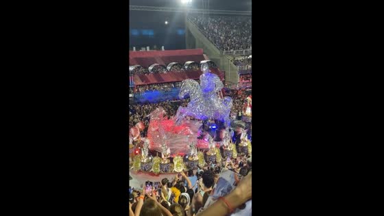 Celebrating Saint George: Vila Isabel Samba School's dazzling carnival float in Rio de Janeiro