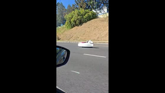Unique velomobile spotted on the road in Lisboa, Portugal