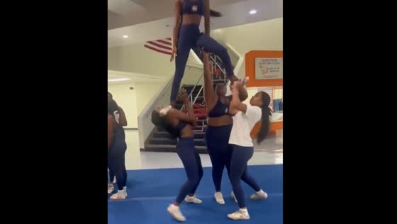 Performer falls after being hit in neck during routine in Florida