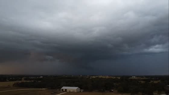 Drone captures lightning storm in Bertram, Texas, USA