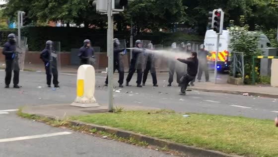Authorities pepper spray protester at Dublin asylum site