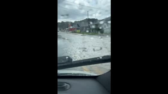 Localized flooding hits Corbin after heavy rain in Kentucky, USA