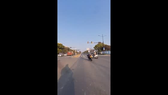 Motorcycle collision at intersection in Zhejiang, China