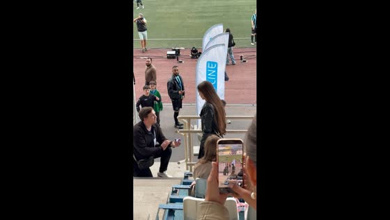 Marriage proposal ends unexpectedly during football match in Ufa, Russia