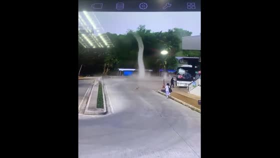 Dust vortex forming in San Pablo City central terminal