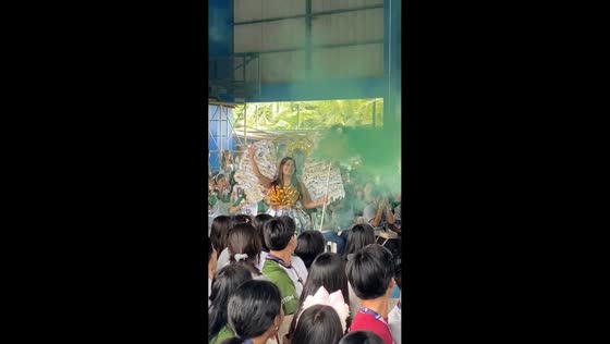 School pageant model causes smoke mishap in Sta. Maria, Bulacan, Philippines
