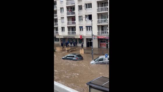 Severe flooding in Annonay due to heavy rains