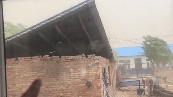 Strong gale-force winds rip roof off house during storm in Heilongjiang, China