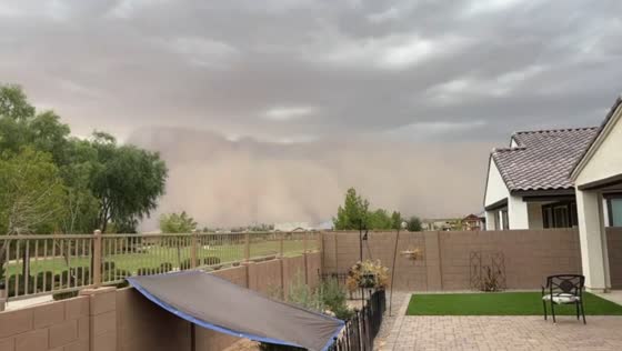Timelapse of dust storm reduces visibility in Arizona, USA