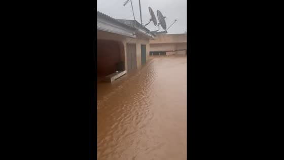 Severe flooding submerges homes and vehicles in Accra, Ghana