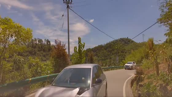 Dashcam captures head-on crash on winding road in Chongqing, China